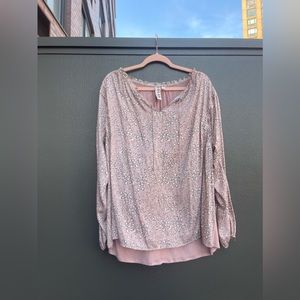 Anthropologie Dolan Miramar Blush Leopard Print Blouse